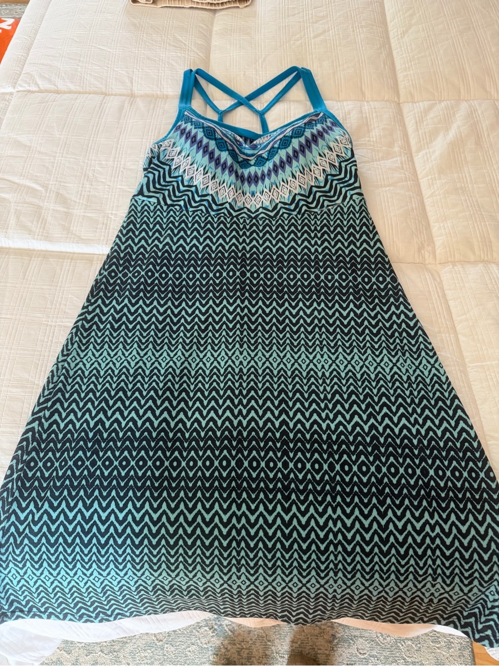 Prana Teal Racerback Tank Top Dress xs